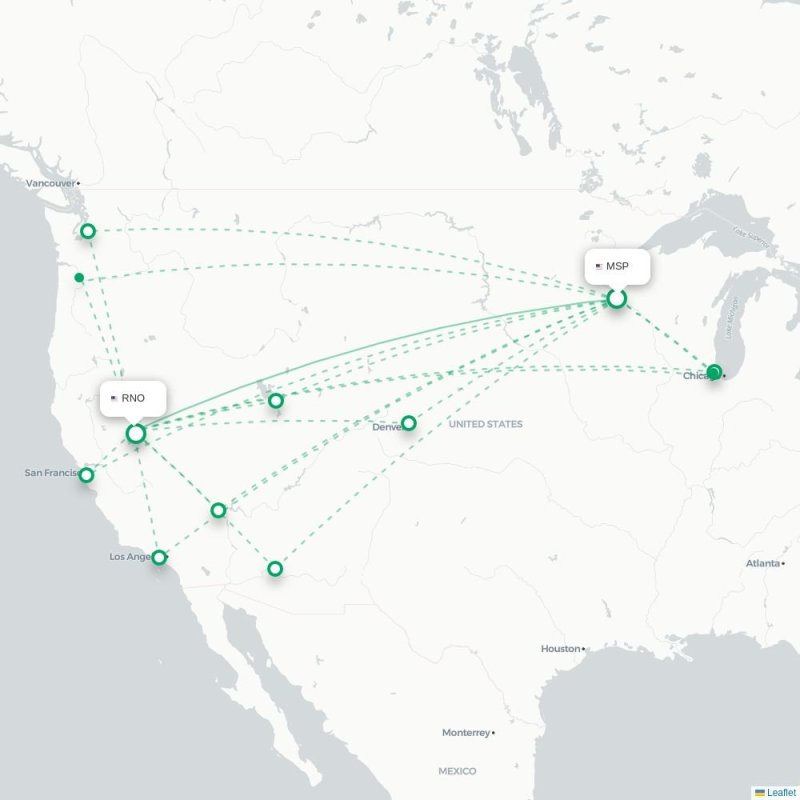 MSP - RNO route map
