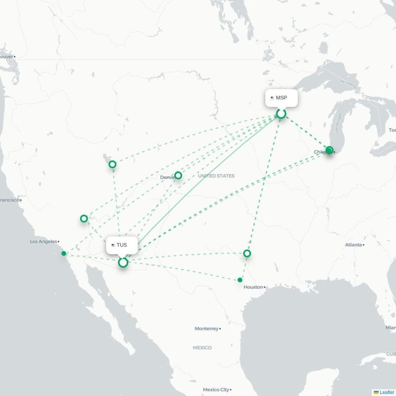 MSP - TUS route map