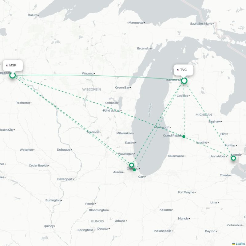 MSP - TVC route map