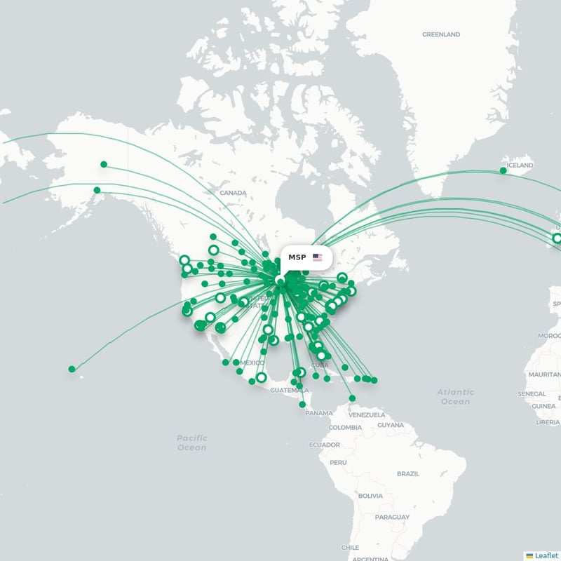Route map Minneapolis  MSP 