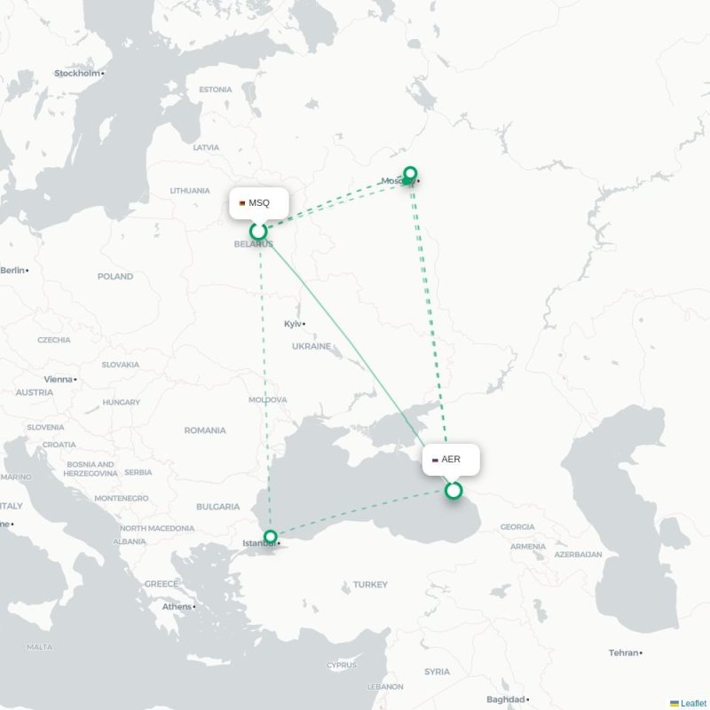 MSQ - AER route map