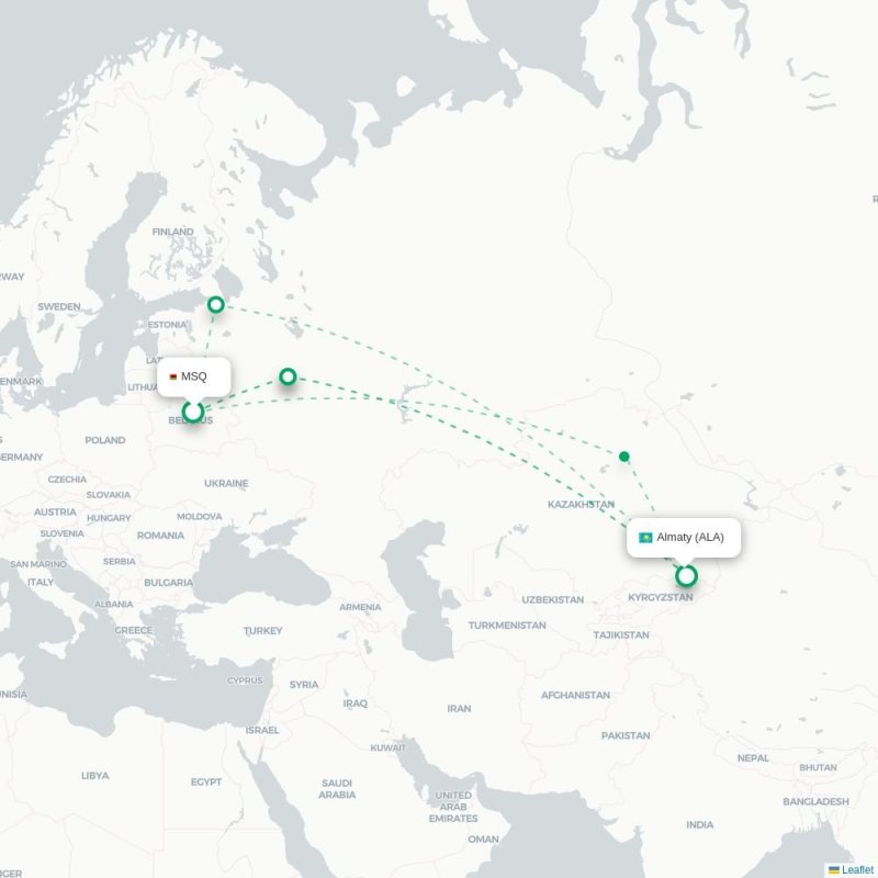 MSQ - ALA route map
