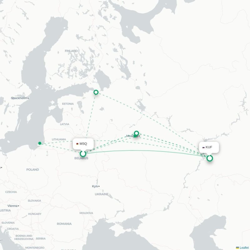 MSQ - KUF route map