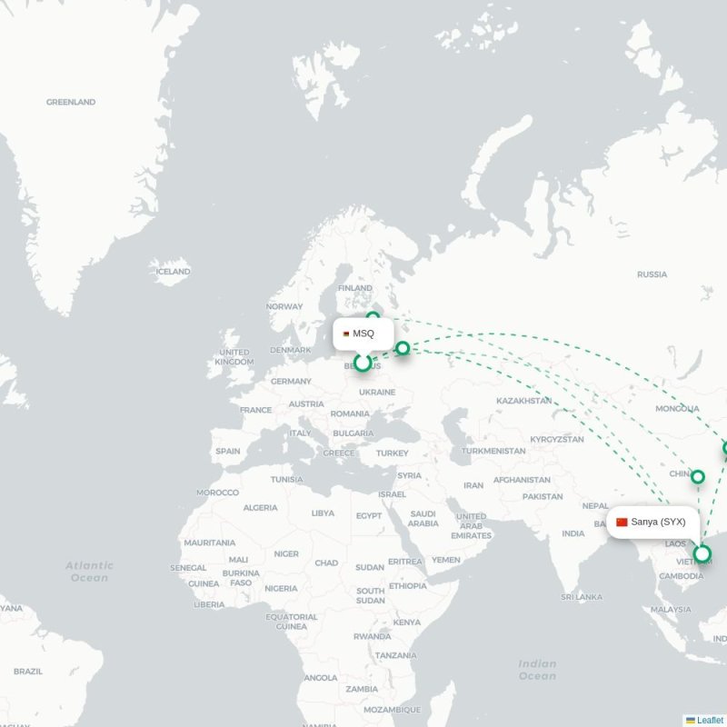 MSQ - SYX route map