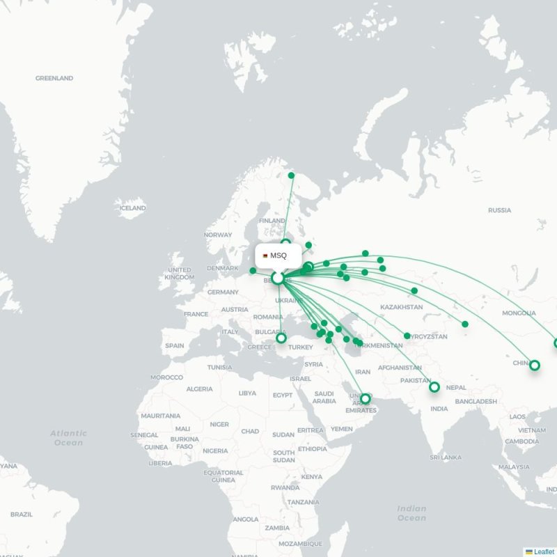 MSQ - XIY route map