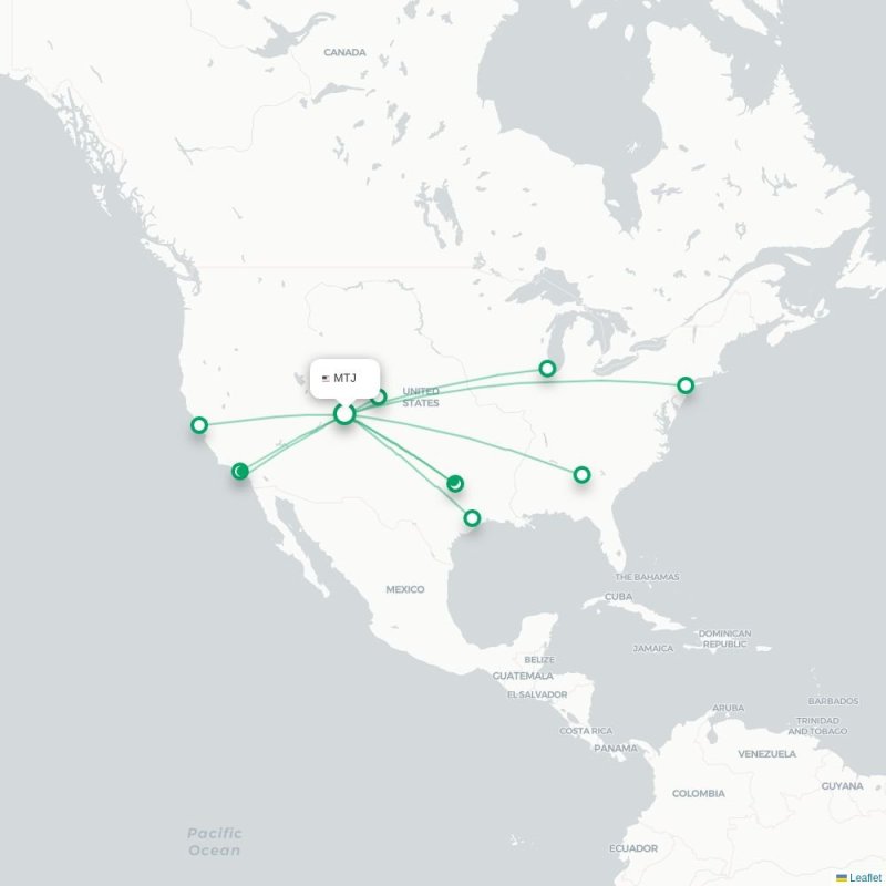 MTJ - DFW route map