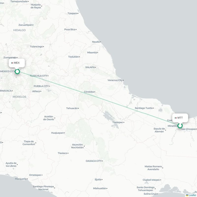 MTT - MEX route map