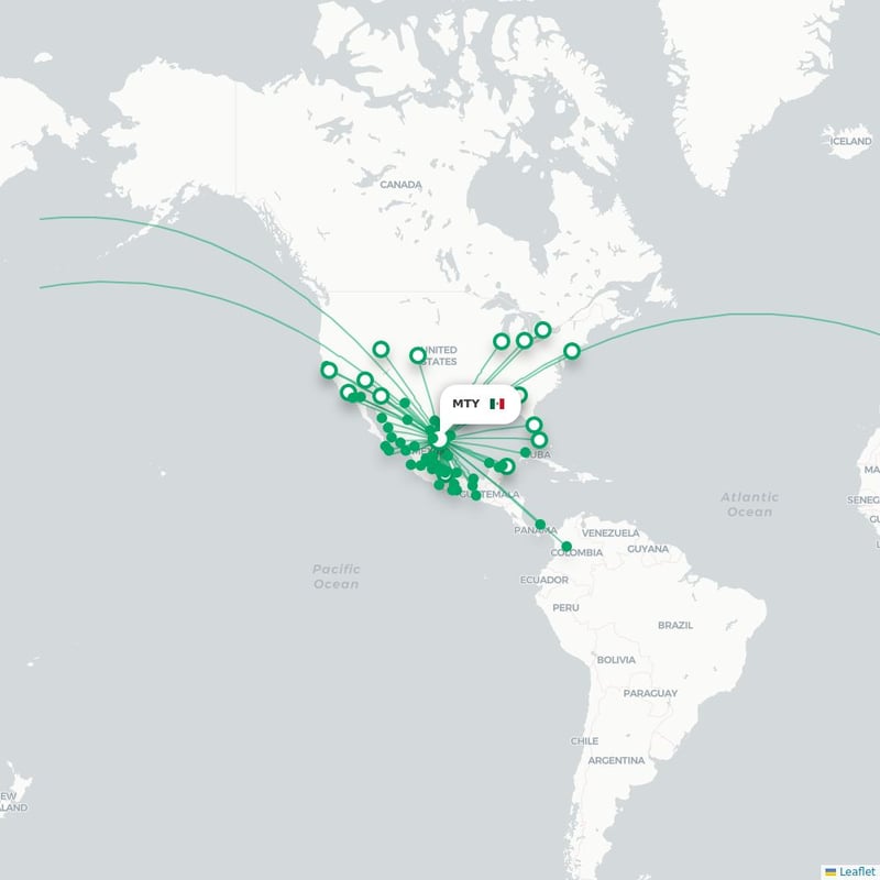 Route map Monterrey  MTY 