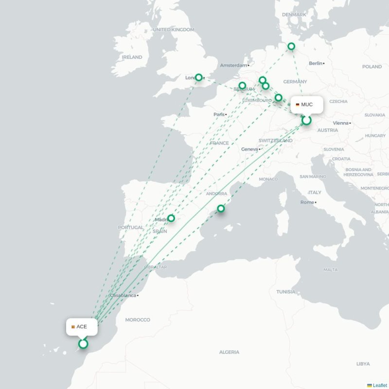 MUC - ACE route map