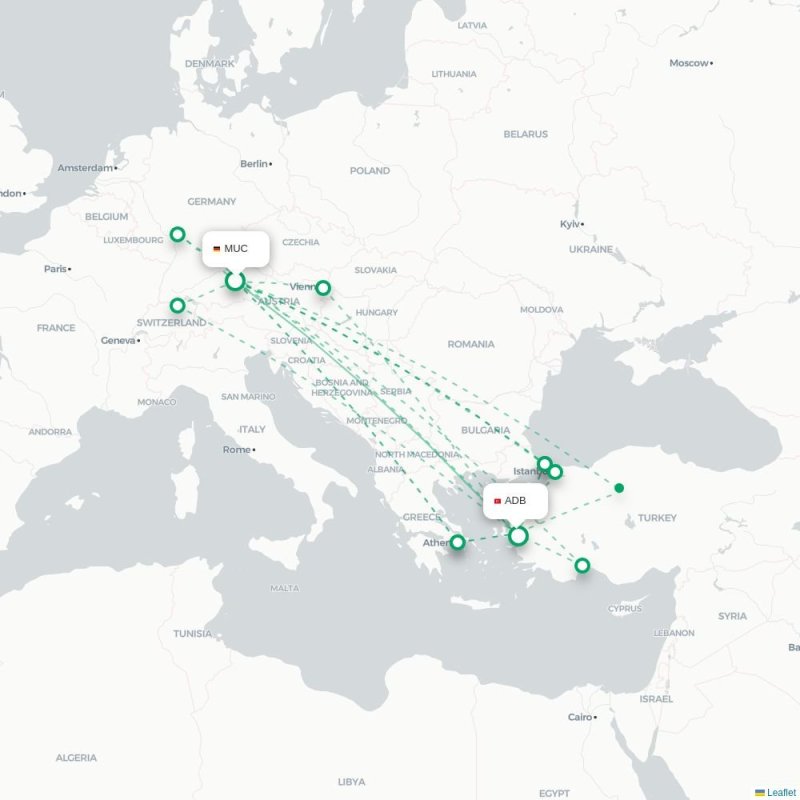 MUC - ADB route map