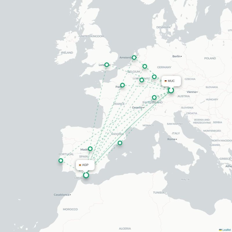 MUC - AGP route map