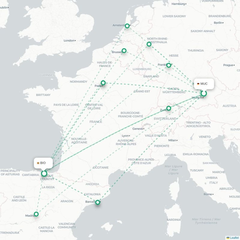 MUC - BIO route map
