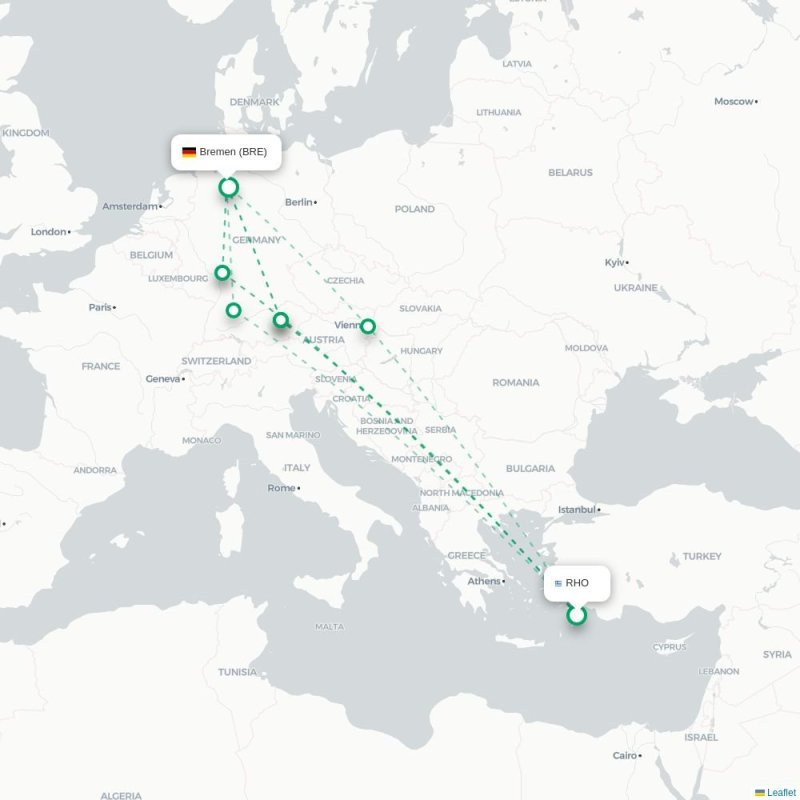 MUC - BRE route map