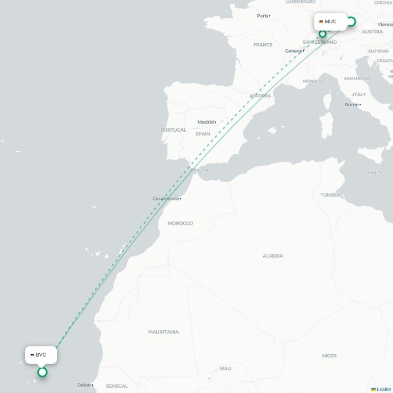 MUC - BVC route map