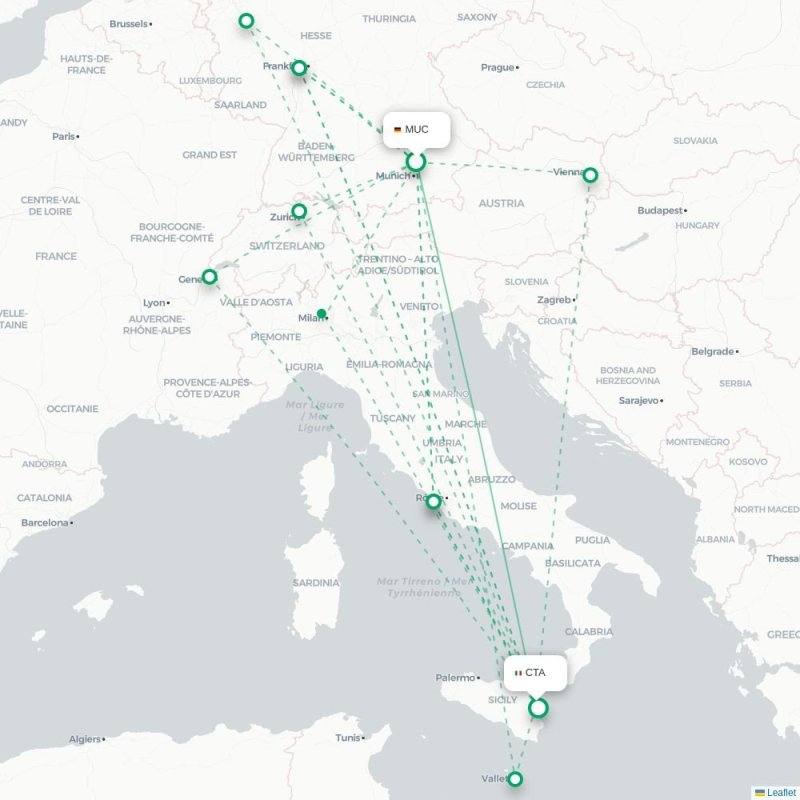 MUC - CTA route map