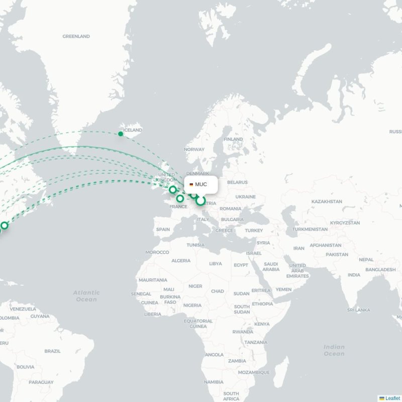 MUC - DEN route map