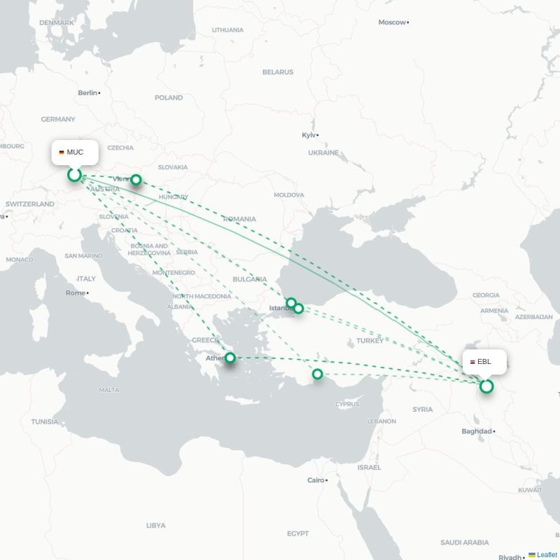 MUC - EBL route map