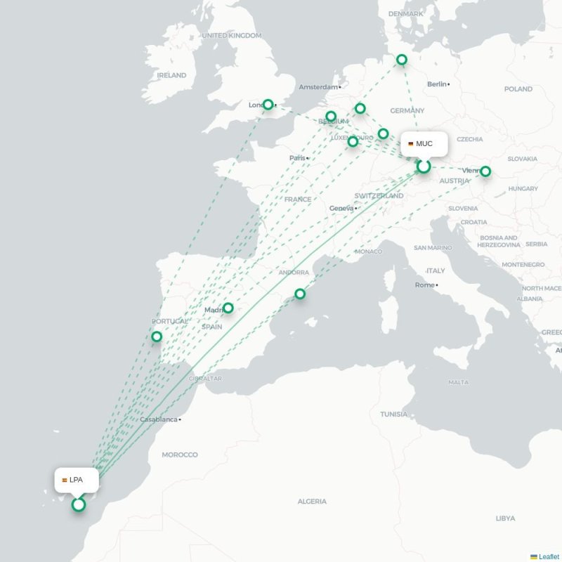MUC - LPA route map