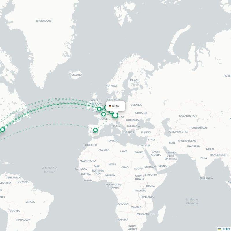 MUC - MEX route map