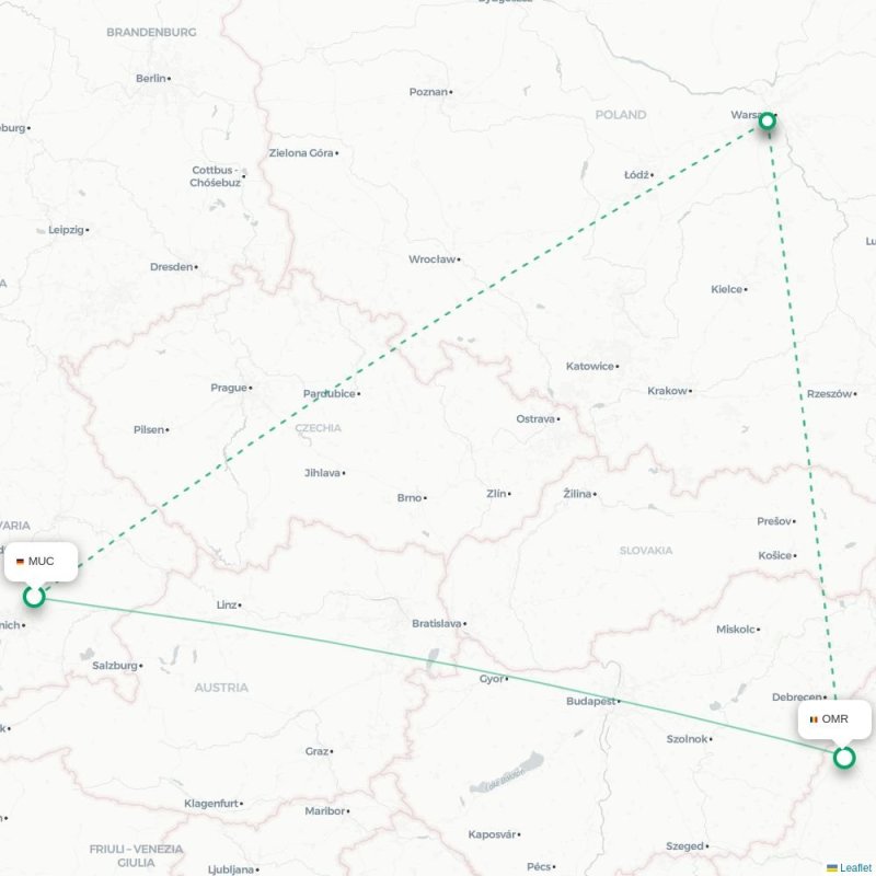 MUC - OMR route map