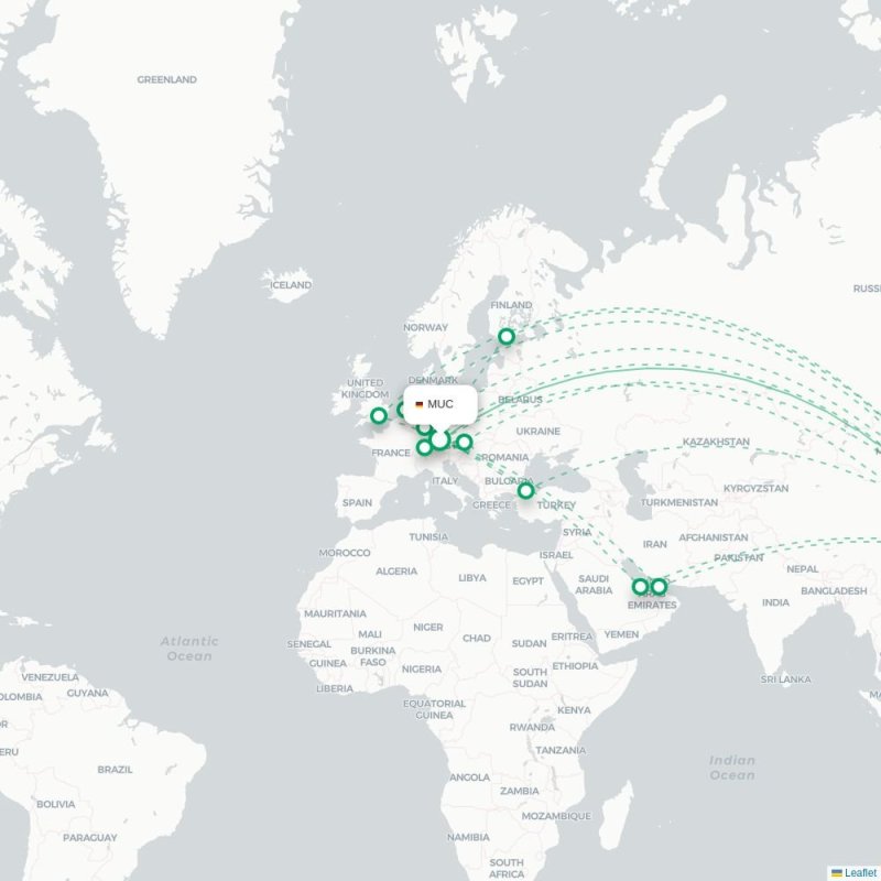 MUC - PVG route map