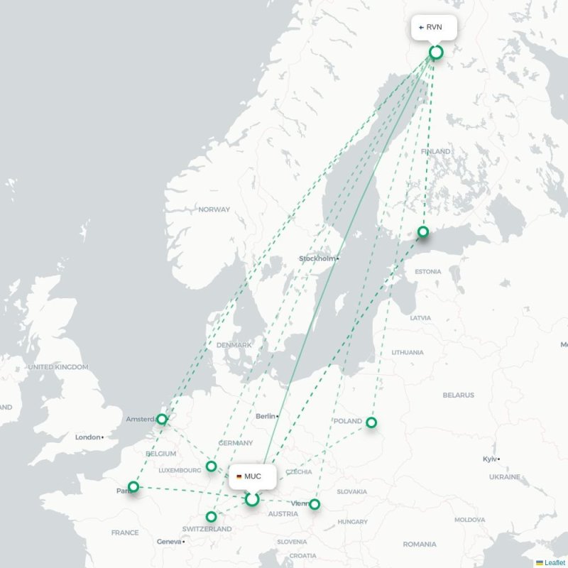 MUC - RVN route map