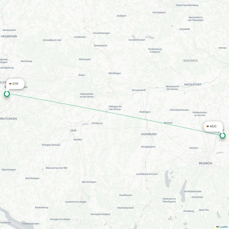 MUC - STR route map