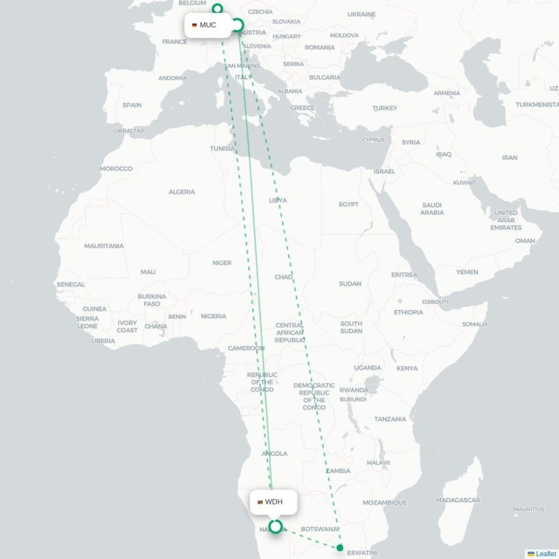 MUC - WDH route map