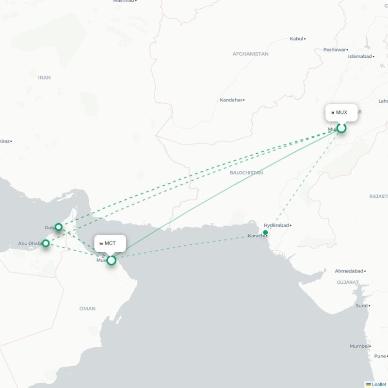 MUX - MCT route map