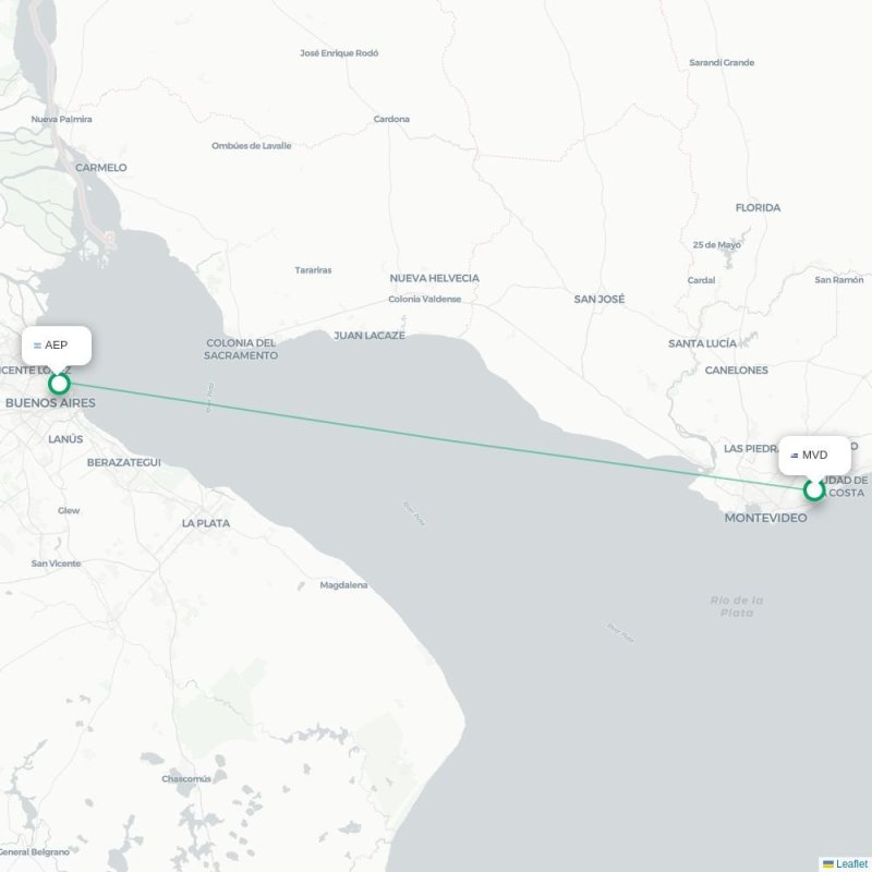 MVD - AEP route map