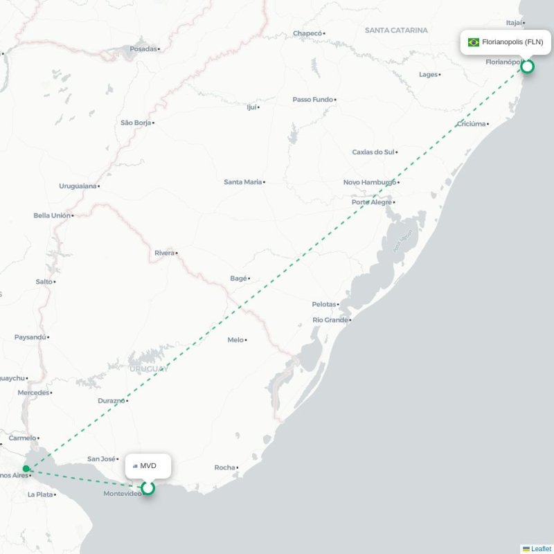 MVD - FLN route map