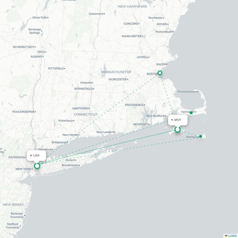 MVY - LGA route map