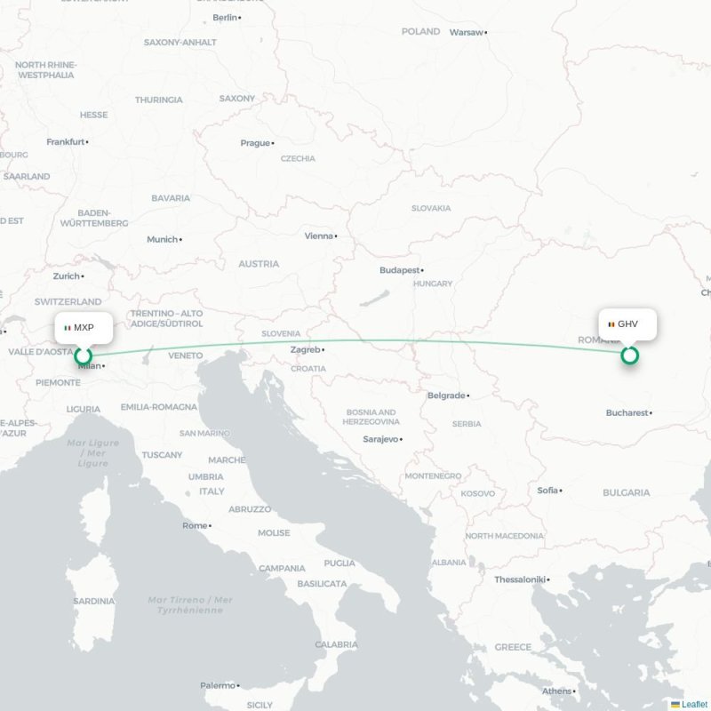 MXP - GHV route map