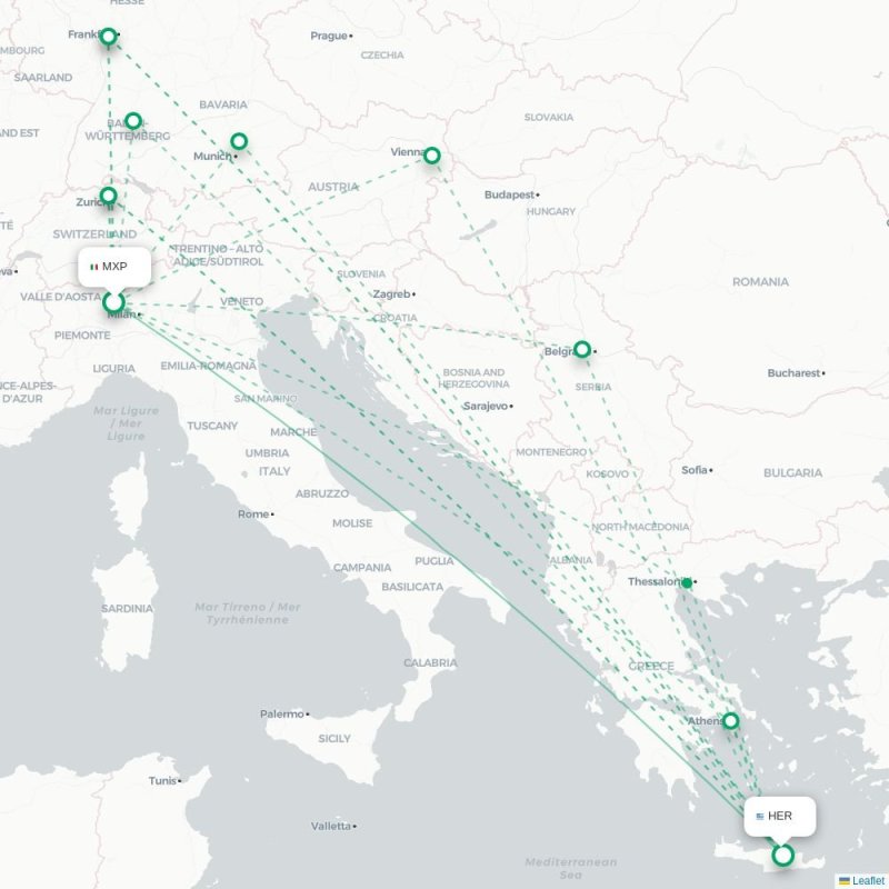 MXP - HER route map