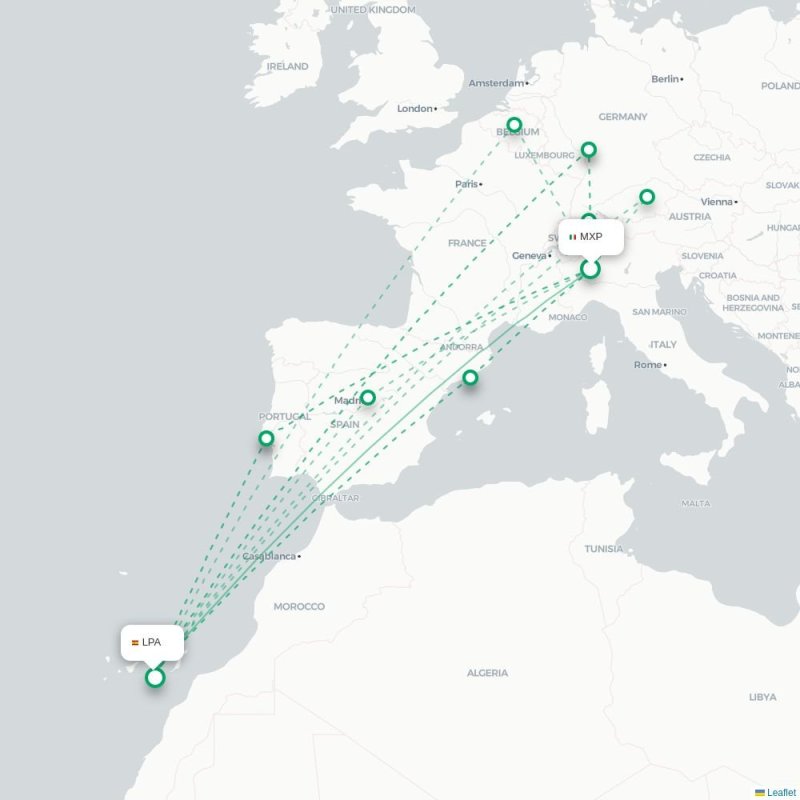 MXP - LPA route map