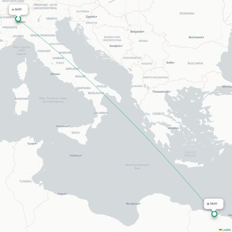 MXP - MUH route map