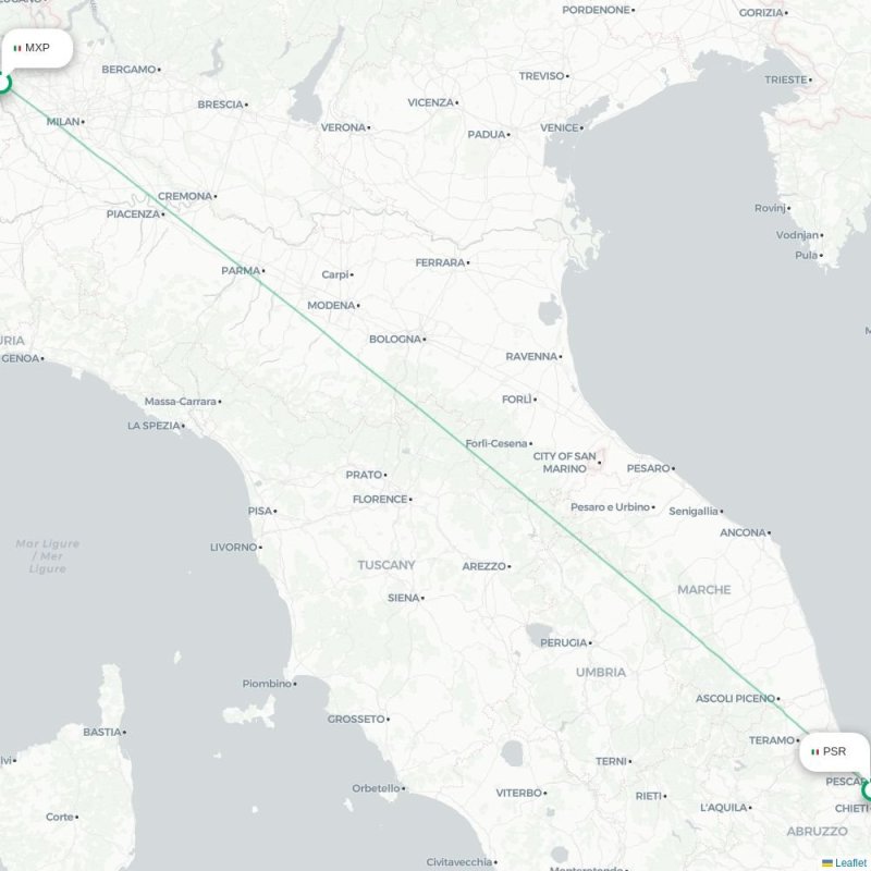 MXP - PSR route map
