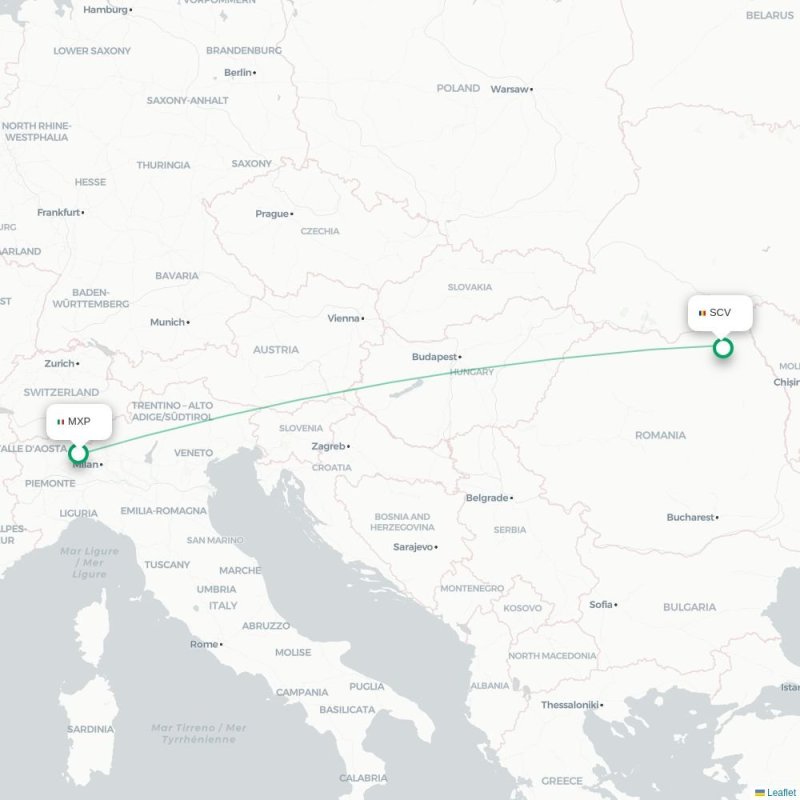 MXP - SCV route map