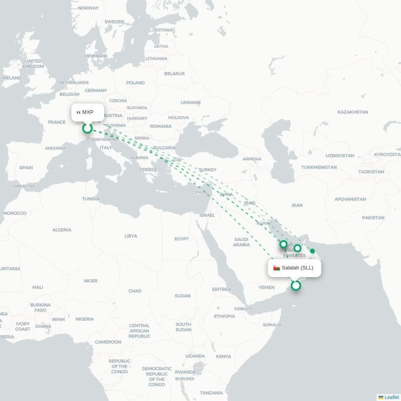 MXP - SLL route map