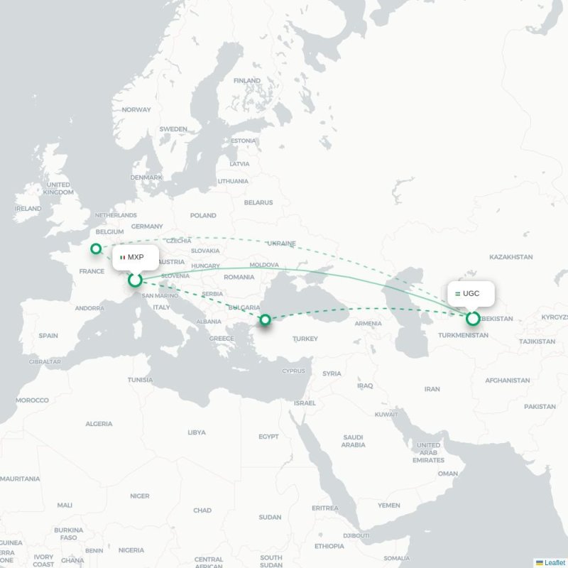 MXP - UGC route map