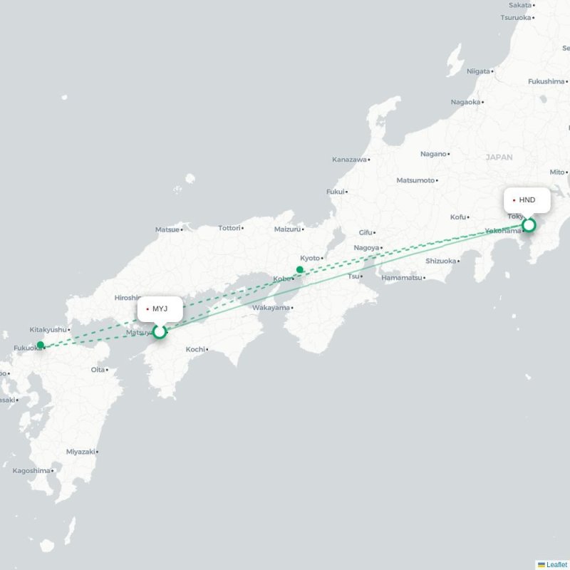 MYJ - HND route map