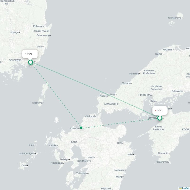 MYJ - PUS route map