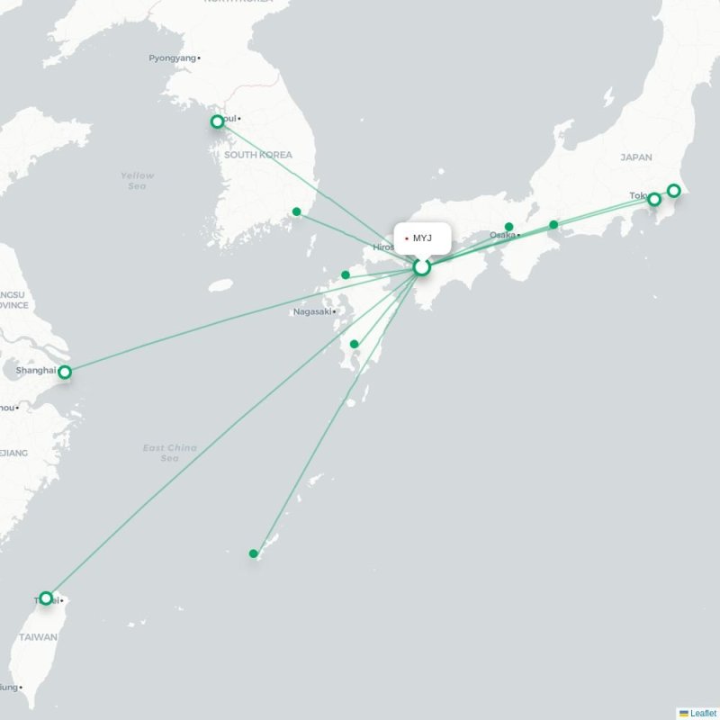 MYJ - ICN route map