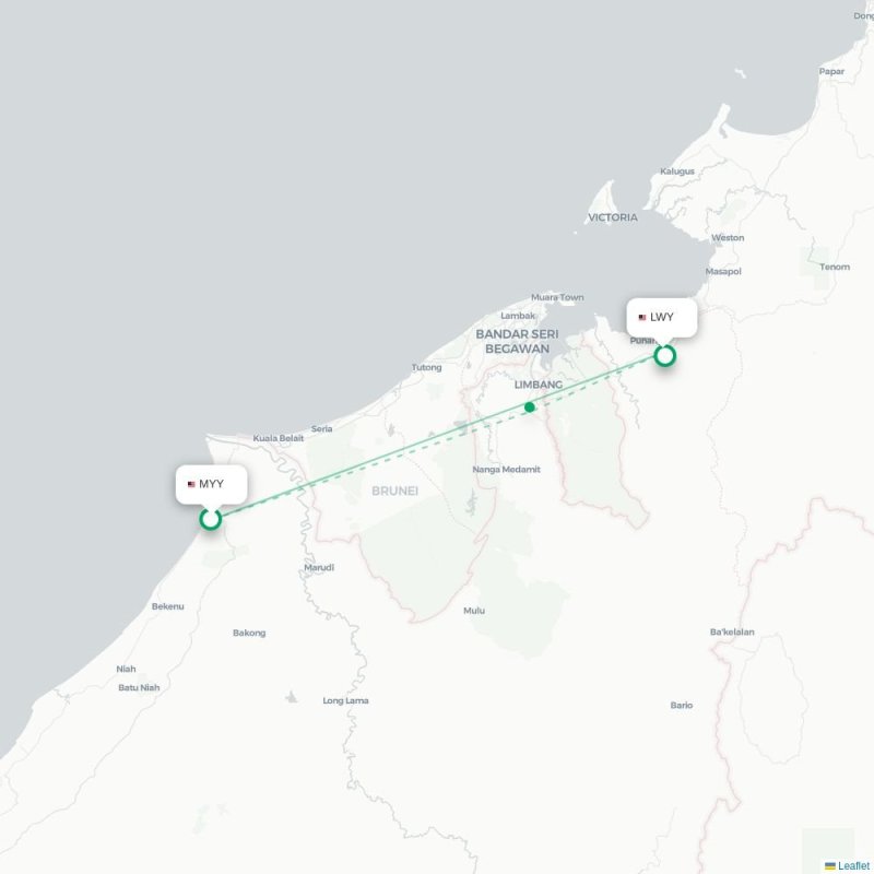 MYY - LWY route map