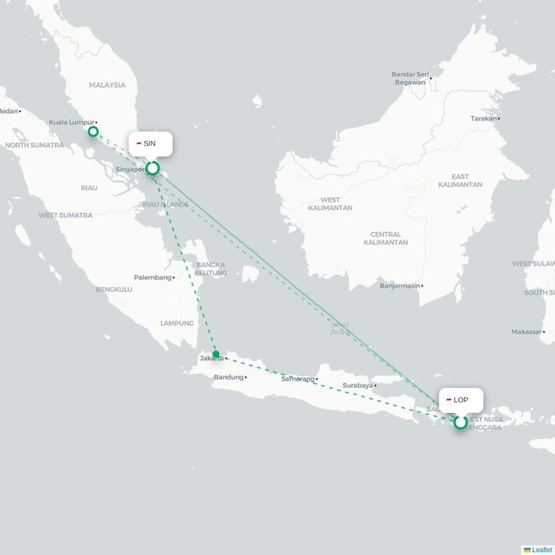 MYY - SIN route map