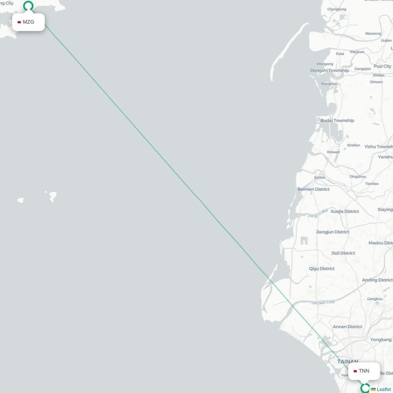 MZG - TNN route map
