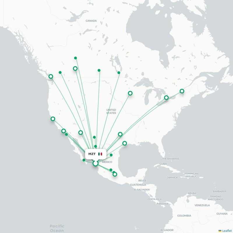 Route map Mazatlan  MZT airport
