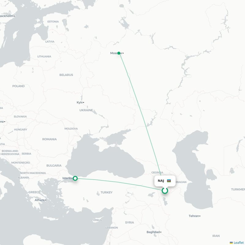 Route map   NAJ airport