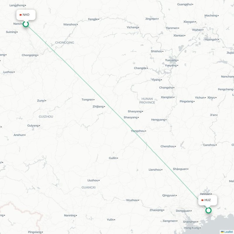 NAO - HUZ route map