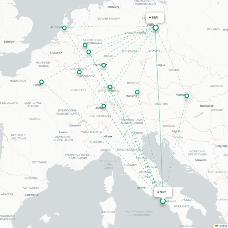 NAP - BER route map